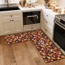 1pc Maple Leaf Pattern Kitchen Floor Mat Silicone Carpet, Absorbent Anti-Slip Quick-Dry Bathroom Mat, All-Season Door Mat Room Decor, Indoor Multi-Function Foot Mat - Multicolor - View 2