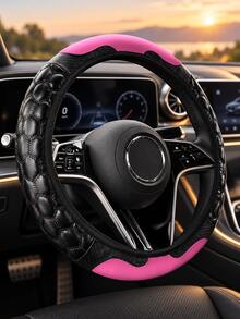 Sarung Setir Mobil Kulit Berlapis Empuk, Tekstur Serat Karbon Sambungan Tanpa Cincin Dalam Elastis 15 Inci Universal Pelindung Setir Tebal Empuk untuk Semua Musim, Aksesori Interior Mobil Anti Selip untuk Pria dan Wanita, Cocok untuk Sebagian Besar Kendaraan - MultiWarna - View 4