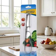 Pelador de Verduras de Aluminio con Punta, Práctico, Práctico en la Cocina - Plateado - Ver 2