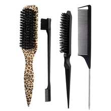 Set Perlengkapan Penataan Rambut Wanita - Termasuk Sisir Motif Leopard, Sisir Penghalus untuk Rambut Kusut dan Berantakan, dan Sisir Penata untuk Kuncir/Sanggul Rapi dan Menata Jambang (Dengan Desain Gigi Sisir), Alat Penataan Rambut Penting untuk Tampilan yang Rapi. - MultiWarna - View 4
