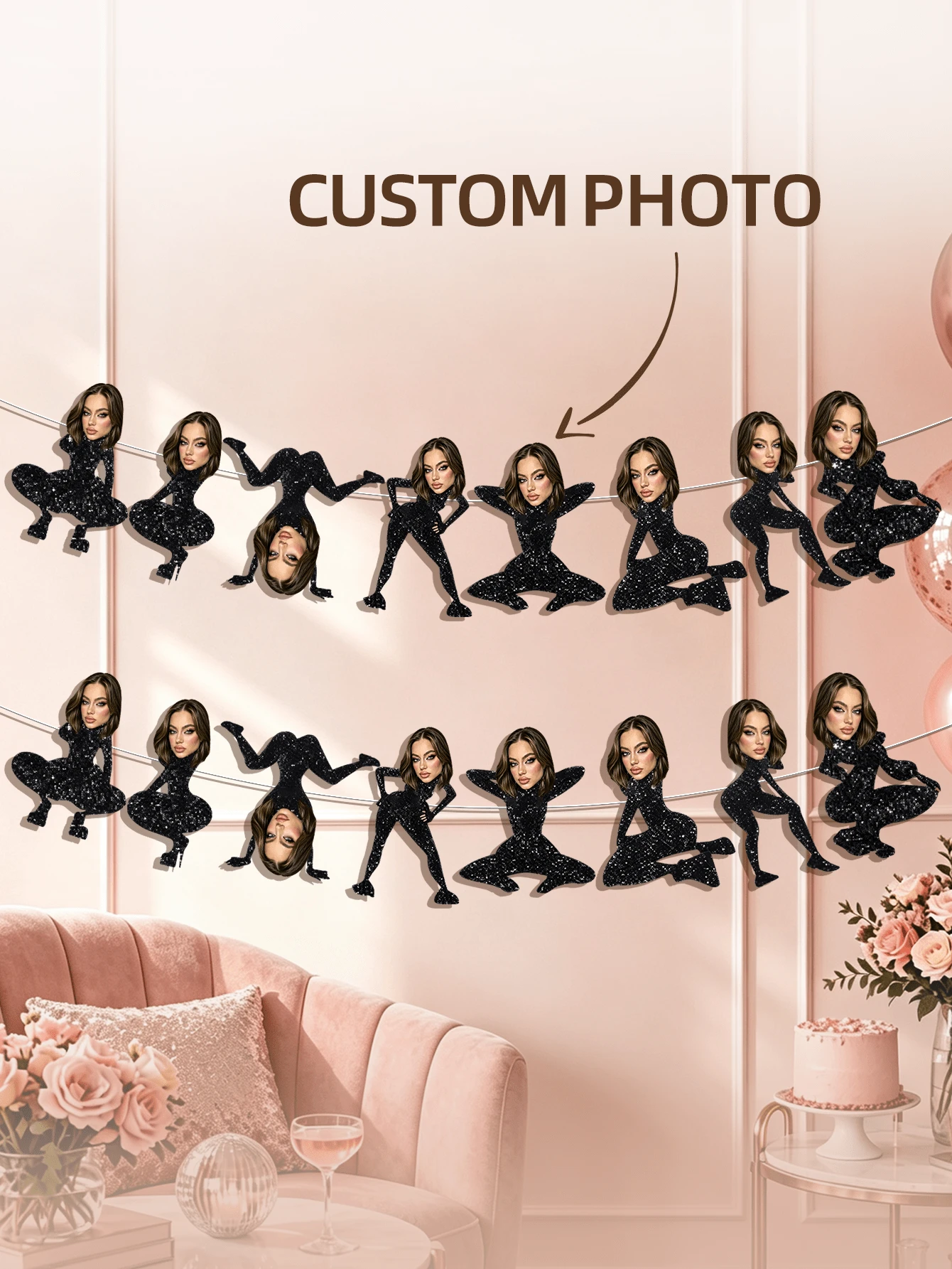 1/7/14/21-Panel Customizable Birthday Portrait Hanging Banner, Multi-Size Multi-Pattern Birthday Party Decoration Flag, Customizable With Portrait, Photo And Birthday Elements, Suitable For Birthday Party Backdrop, Tabletop Decor, Cake Table, Photo Area, Gift Area And Party Setup, Customizable Exclusive Portrait Design According To Needs, Suitable For Friends, Colleagues, Family, Boyfriend, Girlfriend, Suitable For Birthday Party, Anniversary, Graduation Party And Other Occasions - Multicolor - View 1