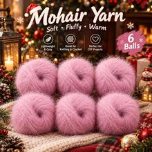 6-pack fluffigt långhårigt garn 300g, mjukt tjockt garn för virkning och stickning, DIY-hantverksgarn för tröjor, scarves, sjalar, väskor och kreativa projekt - Garnnystan - Visa 6