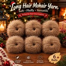 6-pack fluffigt långhårigt garn 300g, mjukt tjockt garn för virkning och stickning, DIY-hantverksgarn för tröjor, scarves, sjalar, väskor och kreativa projekt - Garnnystan - Visa 2
