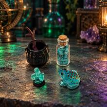 Miniature Magic Alchemy Ornament Set Model, Mini Frog And Fantasy Small Decor, Vintage Magic Theme Desktop Figurines - one-size - View 1