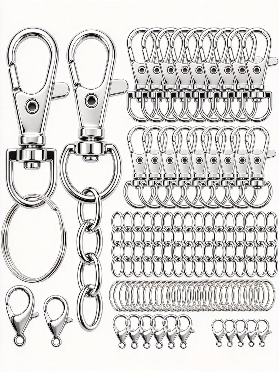 672pcs DIY Keychain Making Kit, Metal Hook Ring Chain Craft Set With 360° Rotating Snap Fastener, Can Make Zipper Pulls And Pendants, Wallet Making Materials, Suitable For DIY Handicrafts And Holiday Gifts - Dog Collar Set - View 1