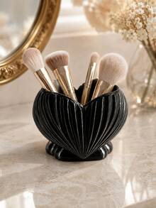 1PC Shell Shape Makeup Brush Holder, Decorative Cosmetic Storage Cup, Vanity Organizer For Makeup Tools, Pens & Small Accessories, Desktop Decor For Bedroom Bathroom Countertop, Aesthetic Home Decor,Gift,Room Decor,Halloween,Kitchen,Cup,Christmas - Multicolor - View 9