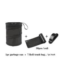 Foldable Car Trash Can, Multi-Function Storage Bucket Suitable For Car Interior, Front Passenger Seat, Rear Hanging Storage Box, Small Storage Box, Umbrella Storage, Dry And Wet Trash Bag Separation; Long-Distance Travel Hanging Trash Can, Multi-Function Design, All-Season Use, Also Suitable For Living Room, Kitchen, Bathroom, Camping, BBQ And Other Scenarios; Foldable, Can Also Be Used As A Car Wash Bucket - A - View 11