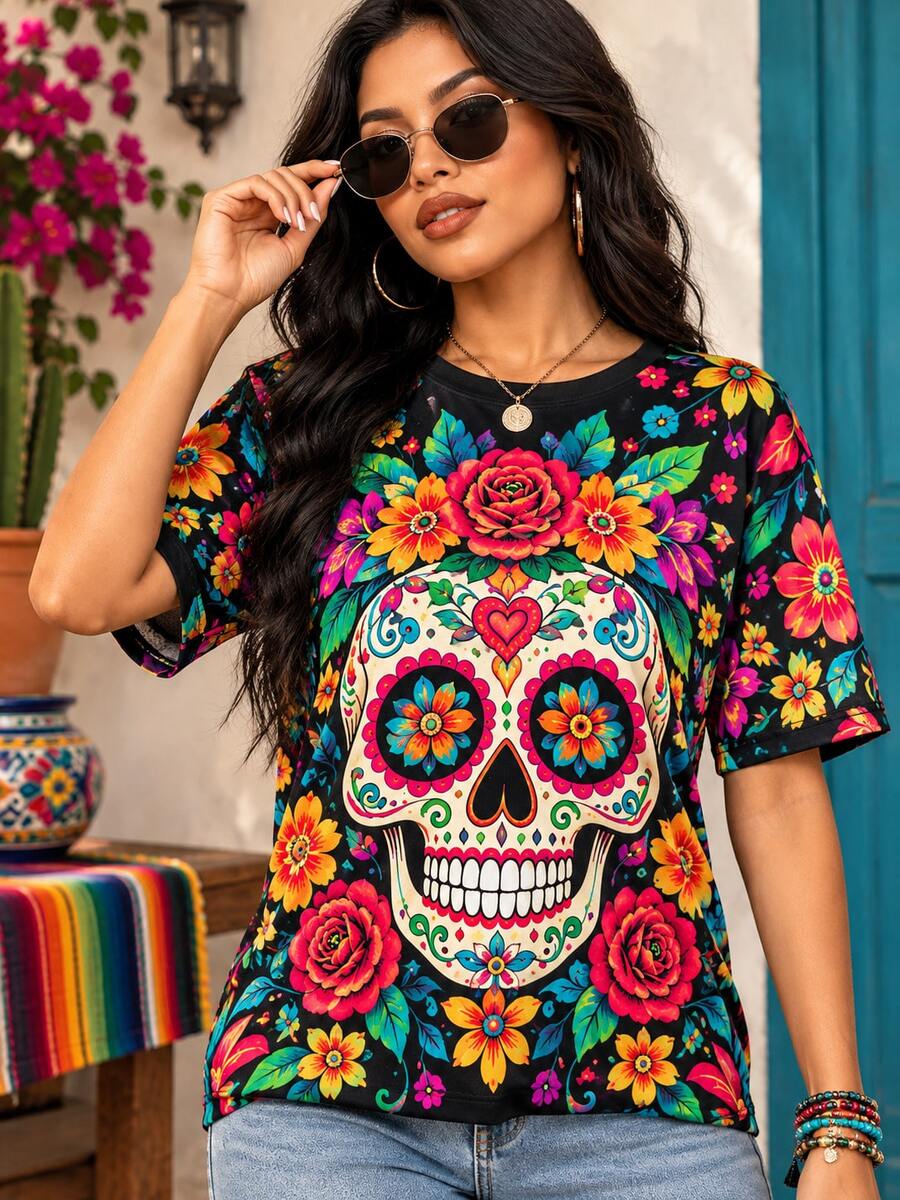Plus Size Sleep Tops - Multicolor - View 1