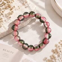 Color-Changing Glow-In-The-Dark Bead Bracelet, DIY Black And Red Round Bead Wristband, Glow-In-The-Dark Bracelet Jewelry Gift, Suitable For Family, Friends, Couples, Versatile Fashionable Luxury Gift - Black and Red - View 3
