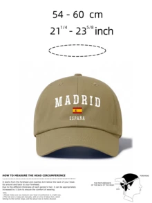 「MADRID ESPAÑA」西班牙國旗圖案印花棒球帽,多色結構休閒帽,送給朋友的絕佳禮物 - 馬德里 - 查看 4