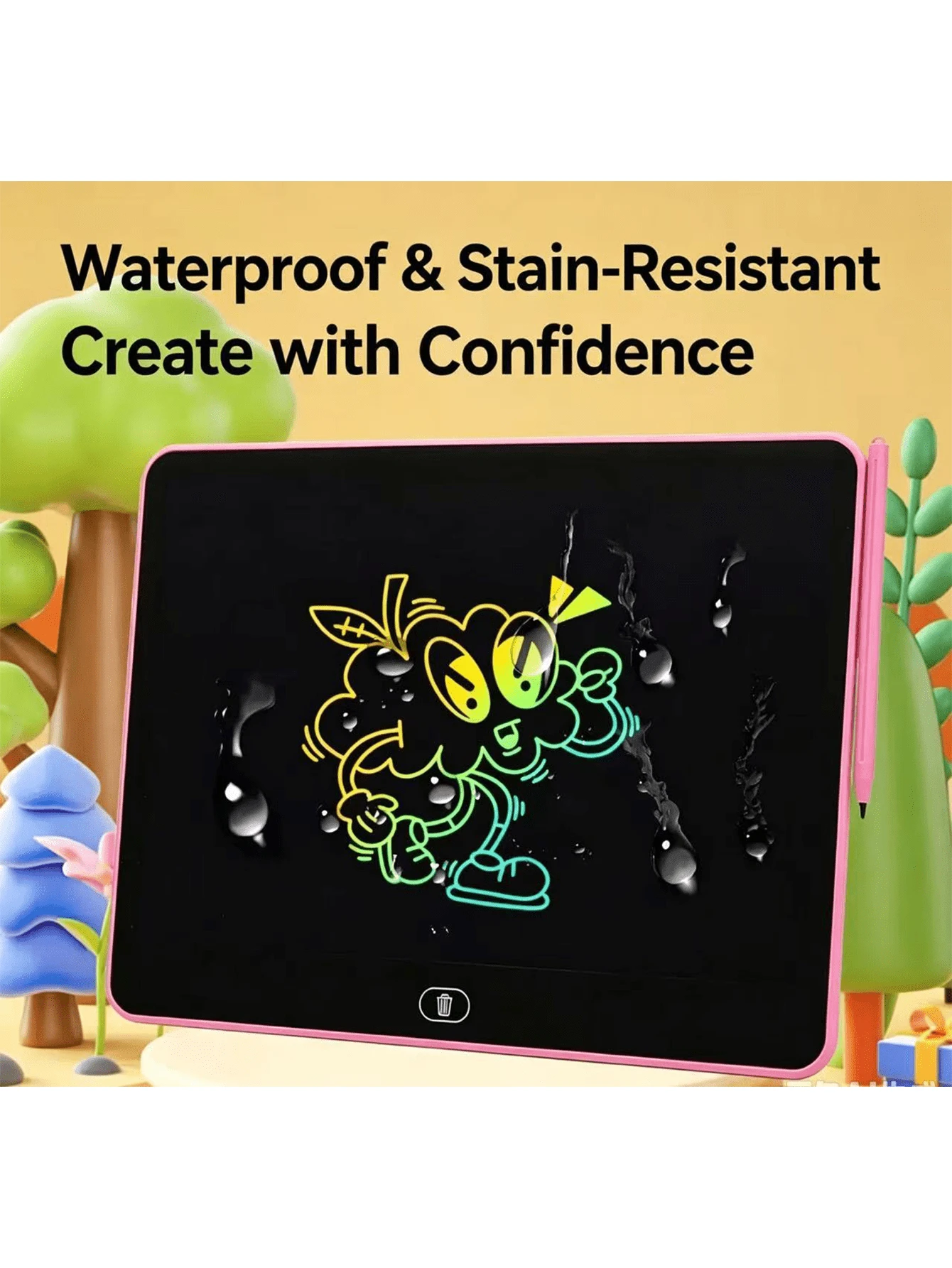 Tablet Tulis LCD 16 inci, Papan Gambar Elektronik, Bantalan Gambar yang Dapat Dihapus dengan Stylus, Papan Gambar Tulisan Tangan Multi-Warna untuk Anak-Anak & Dewasa, Buku Catatan Sketsa Portabel yang Dapat Digunakan Kembali, Hadiah - MultiWarna - View 1