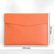 Leather A4 Document Bag, Student Exam Paper File Folder, Thickened Waterproof Material With Snap Button, Office Contract & Receipt Holder, Portable Large Capacity Handheld Document Bag - Single Piece - View 10
