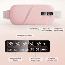 USB Rechargeable Waist Belt, 3 Temperature Settings, 4 Vibration Modes, Warm Uterus And Waist, Battery Capacity: 1200mAh - A - View 4