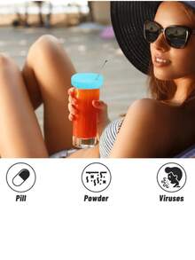 1/4/8 /12Pcs Reusable Drink Cup Lids, With Perforated Design, Good Elasticity, Suitable For Various Cup Types, Elastic Cocktail Cup Mouth Protector, Suitable For Party Drinks, Outdoor And Nightclub Drink Protection - Multicolor - View 5