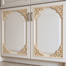 4pcs Solid Wood Carved Corner Flowers, Woodworking Supplies, Home Decorations, Suitable For Cabinets, Doors And Windows, Furniture, Background Walls, Entrances, Offices And Other Decorations, Holiday Decorations, DIY Decorations. - Multicolor - View 5