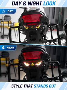 1 Set Demon Eye Dynamic LED Decorative Light, 12V Universal Motorcycle Electric Scooter License Plate Shaped Decorative Light, Vehicle Rear Auxiliary Atmosphere Light Accessory, Battery Not Included - Basic Edition - View 6