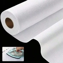 1 Roll, Iron-On Fusible Interfacing, For Sewing, Crafts, Quilting - 12 Inch*15 Yard - Non-Woven Iron-On Fusible Fleece, Single-Sided Adhesive Foam Stabilizer, White, For DIY Handbags, Home Decor - White - View 1
