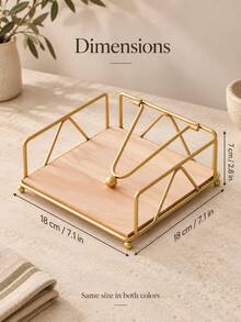 1pc Metal Napkin Holder With Wooden Base, Paper Towel Storage Rack, Gold Or Black Desktop Napkin Holder With Pressure Bar, Decorative Restaurant Dining Table Storage Rack, Suitable For Kitchen, Dining Room, Home, Party Table Decor And Daily Use, Christmas Holiday Gift, New Year Holiday Gift - Multiple Styles - View 9