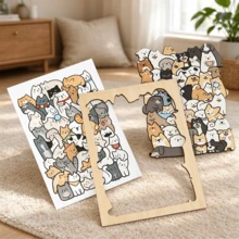 Cartoon Animal Shaped Wooden Puzzle Cat/Dog/Bear Unique Asymmetrical Puzzle Home Decor And Gift For Children And Adults. Christmas Gift - Irregular Jigsaw Puzzle - View 12