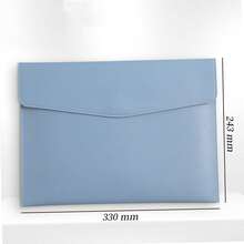 Leather A4 Document Bag, Student Exam Paper File Folder, Thickened Waterproof Material With Snap Button, Office Contract & Receipt Holder, Portable Large Capacity Handheld Document Bag - Single Piece - View 2