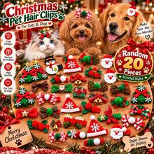 Christmas Dog Hair Clips Accessories, Random 5/10/20pcs Mixed Color Pet Hair Clips, Suitable For Cats And Dogs, Cute Puppy Decorations, Holiday Dog Supplies - Multicolor - View 8