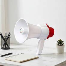 Megáfono Portátil con Grabación y Altavoz Rojo, Potente, Práctico para el Hogar - Tipo de Enchufe A USA (110-127V) - Ver 5