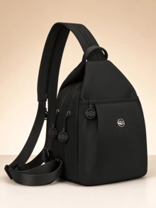 Autumn/Winter New Women's Multifunctional Backpack/Crossbody Bag/Chest Bag, Solid Color Minimalist Shoulder Bag, Zipper Adjustable Convertible To Backpack, Suitable For Daily Casual Commute Travel - Multicolor - View 13