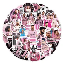 FIFA Messi Soccer Stickers, Pink Football Star Waterproof Vinyl Sticker Set, Suitable For Laptops, Phones, Skateboards, Luggage, Decorative Items For Sports Fans - Sticker - View 2