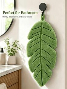 2pcs Leaf Shaped Towels, Soft Absorbent Hanging Towels, Suitable For Bathroom, Kitchen And Home Decor, Special Gift For Plant Lovers, Cute Style, Can Be Hung Or Placed, Autumn Living Room Decor Accessory - Multicolor - View 5