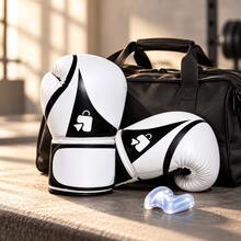 UNISEX 12 OZ Boxing Gloves, Ounces For Training And Practice - White - View 6