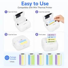 Mini Thermal Printer Labels (50X15Mm And 50*30Mm) In Colored White Label Paper, Suitable For Making Versatile Adhesive Labels, Compatible With Most Mini Label Printers, Ideal For Thermal Sticker Labels In Homes, Offices, Schools - View 7