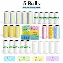 Mini Thermal Printer Labels (50X15Mm And 50*30Mm) In Colored White Label Paper, Suitable For Making Versatile Adhesive Labels, Compatible With Most Mini Label Printers, Ideal For Thermal Sticker Labels In Homes, Offices, Schools - View 2