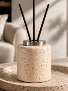 1pc Modern Art Aromatherapy Bottle, Dual-Use Reed Diffuser & Fragrance Stone Container, Multiple Colors Available, Creative Home Fragrance Decor Gift - D - View 4