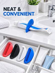 8Pcs Toothpaste Squeezer, 4 Colors Randomly Shipped, Manual Rolling Tube Wringer & Toothpaste Dispenser, Reusable No-Waste Squeezing Tool For Toothpaste & Face Wash, Bathroom, Kitchen, Dorm, Back To School & Halloween Gift - One Size - View 11