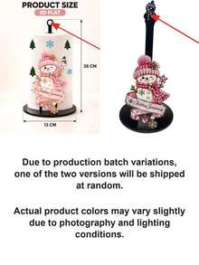2D 平面聖誕裝飾廚房紙巾架 - 桌面式捲紙架（結合展示與收納功能），粉色聖誕雪人設計，適用於廚房、浴室、客廳和餐廳，裝飾飾品營造溫馨聖誕氛圍 - 彩色 - 查看 4