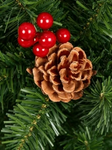 Artificial Christmas Tree Pre-Decorated With Red Berries And Pinecones. The Branches Are Highly Realistic, Dense And Full. Multiple Sizes Available, Easy To Assemble. Perfect For Home And Shop Decoration To Create A Strong Christmas Atmosphere. - Multicolor - View 9