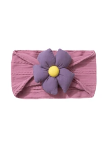 1pc New Solid Color Jacquard Headband Cute Five-Petal Flower Fashionable Soft Thin Hair Accessory - Multicolor - View 20