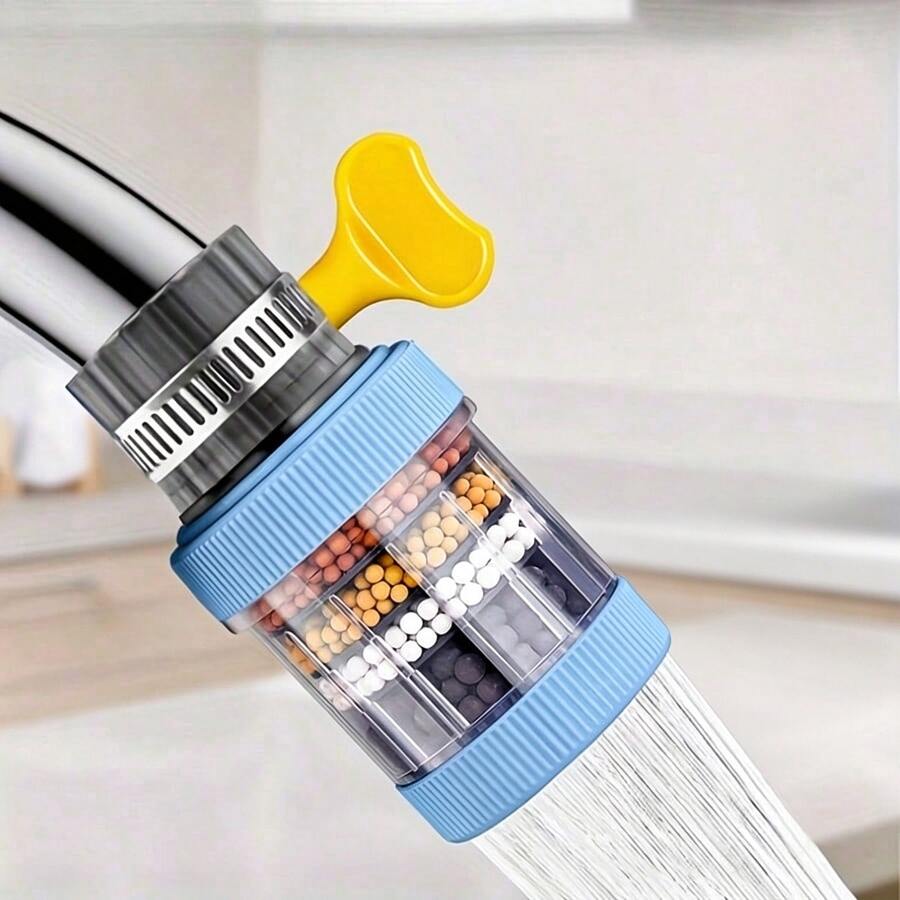 1pc 6-Layer Universal Faucet Filter, Detachable & Washable Kitchen Splash-Proof Faucet Aerator, Filters Impurities From Tap Water, Suitable For European & American Standard Faucets, Summer New Home Kitchen Sink Water Purification Accessory