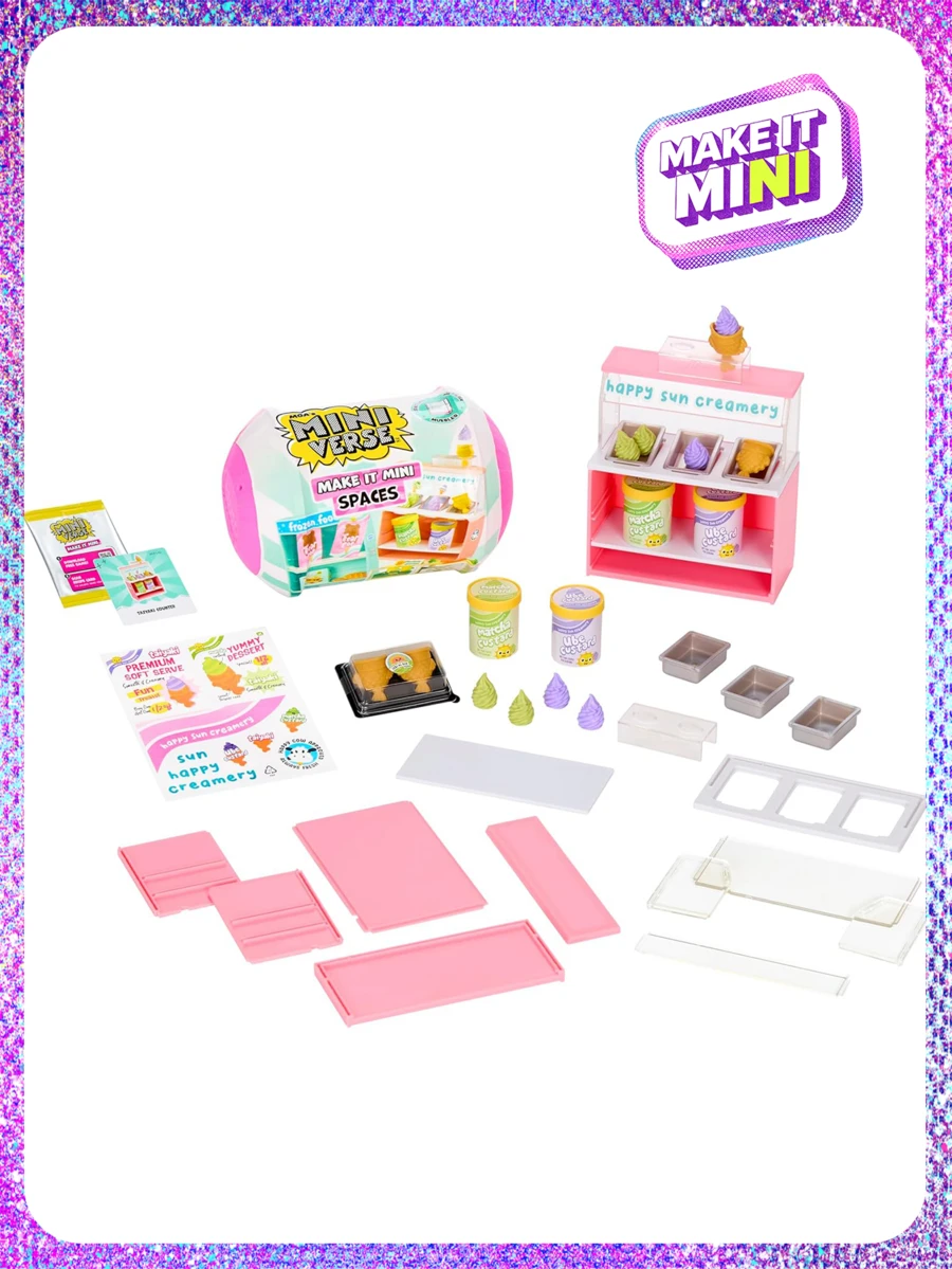 MGA Entertainment MGA's Miniverse Make It Mini Spaces Furniture Mini Collectibles, Mystery Surprise Pack, DIY Crafts With Replica Plants & Food, Customizable Desktop Display Gift, NOT Edible