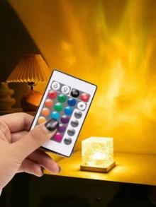 1pc LED Water Ripple Aurora Projection Atmosphere Light, 16 RGB Colors, With Remote Control, USB Powered, RGB Atmosphere Night Light, Suitable For Christmas, Halloween, Valentine's Day And Other Occasions - Multicolor - View 2