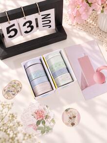 5 Rolls/Box Of Minimalist Patterned Glitter PET Tape, Featuring Hearts, Dots, Stars And More For School Supplies, Gift Wrapping, Scrapbook Decorating. - Multicolor - View 10