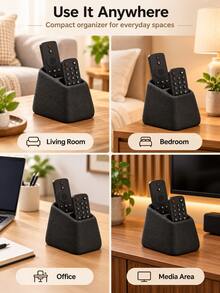 1pc Remote Control Storage Box, Black Multi-Compartment TV Remote Holder, Tiered Desktop Organizer, Suitable For Coffee Table And Bedside Cabinet, Easy Access Media Controller Storage Box - Multiple Styles and Colors - View 7