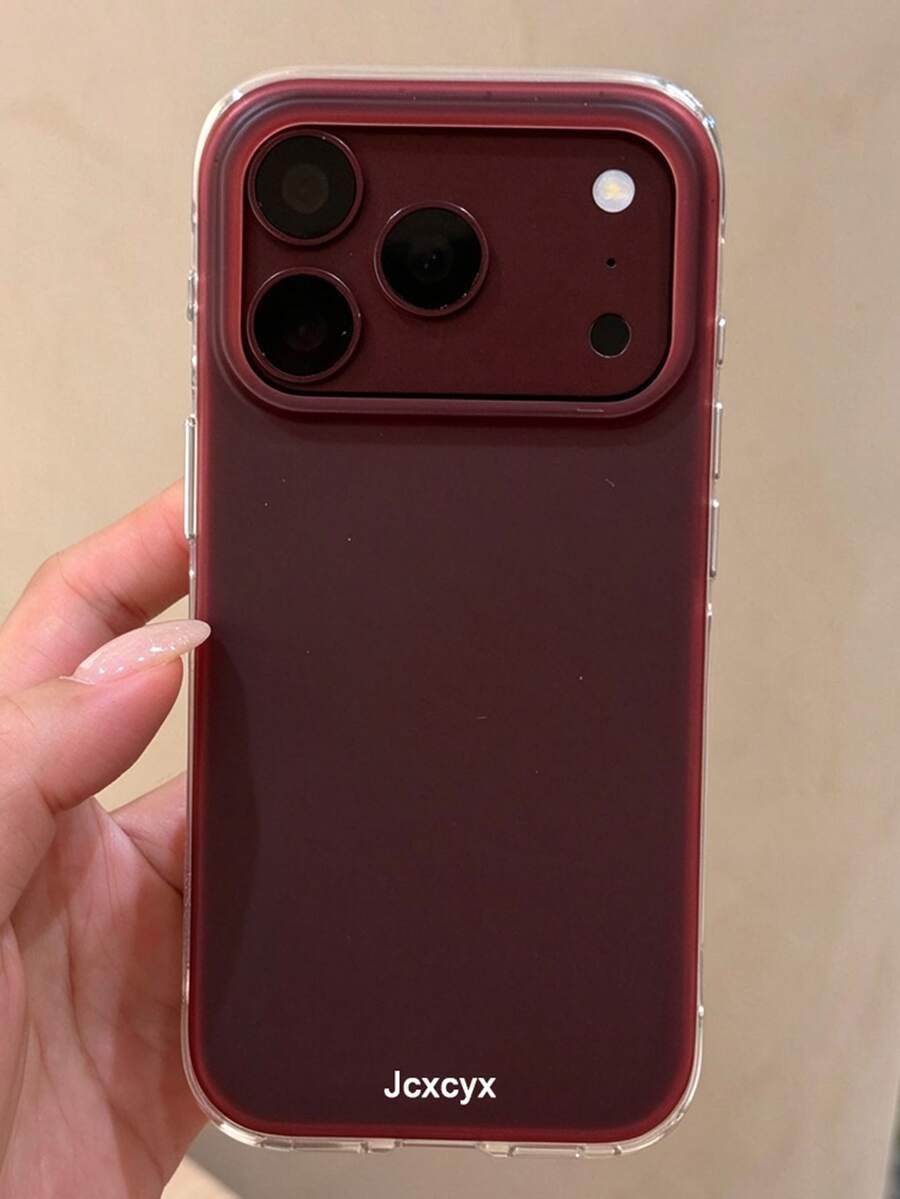 Minimalist Frosted Semi-Transparent Phone Case Compatible With IPhone 17 Pro Max 17 Pro 17 16 Pro Max 16 Pro 16 15 Pro Max 15 Pro 15 14 Pro Max 14 Pro 14 Cases Macaron Colors Matte Transparent Back Cover - Burgundy - View 1