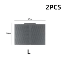 1pc Silicone Dish Drying Mat - Foldable Heat-Resistant Multi-Purpose Kitchen Drainer Mat, For Dishes And Utensils - Dark Grey - View 13