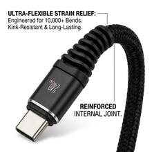 240W USB-C 轉 USB-C 快充線，尼龍編織充電線（1m/2m，6色可選），相容 iPhone 15 及 - 紅色 - 查看 2