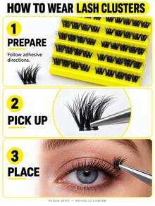 Multi-Row Large Capacity Hot Melt Rooting Process Single Cluster Fluffy False Eyelashes, Realistic 3D Dense Voluminous Curly Lashes, Easy To Pick Up, No Shedding, Beginner DIY Self-Application - View 5