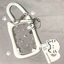 Cats Ear Photocard Holders Card Covers Keychain Pendant Photocard Case Creative Photo Sleeve Credit Card Protecto - White - View 1