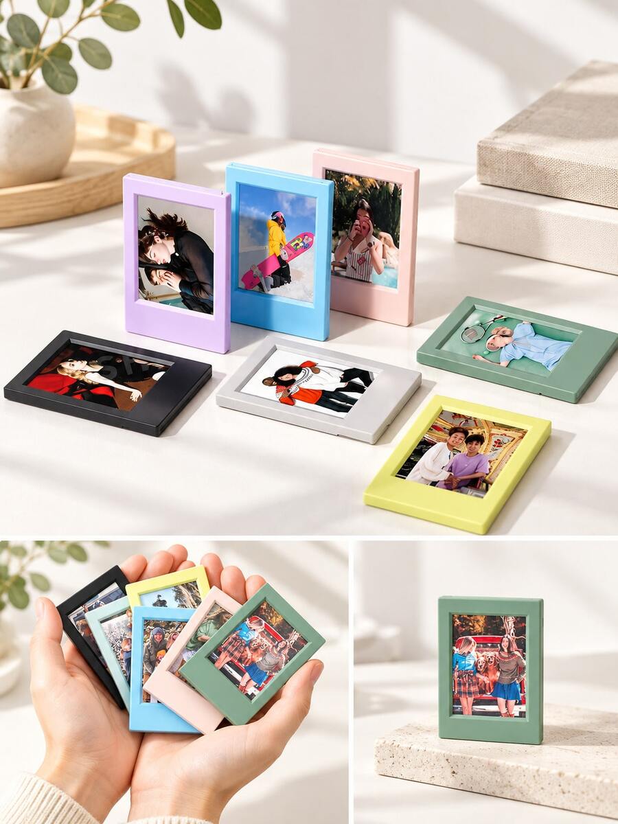 30pcs 3-Inch Mini Classic Vertical Photo Frames, Simple Colorful Creative Photo Frame Stands, Party Holiday Gifts (Non-Magnetic) - Multi-color - View 1