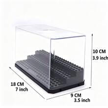 1 pieza Caja de exhibición de acrílico apilable para figuras, estuche de exhibición transparente a prueba de polvo con niveles, estante de almacenamiento de figuras coleccionables, caja de almacenamiento de escritorio para colección de mini figuras, regalo para entusiastas - Multicolor - Ver 3