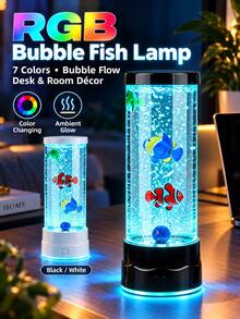 1pc USB Bubble Fish Lamp, Vibrant LED Lighting, 7 Static And 2 Dynamic Light Modes, Soft Night Light, Simulated Fish Bubble Atmosphere Lamp, Ideal Christmas Gift - View 3